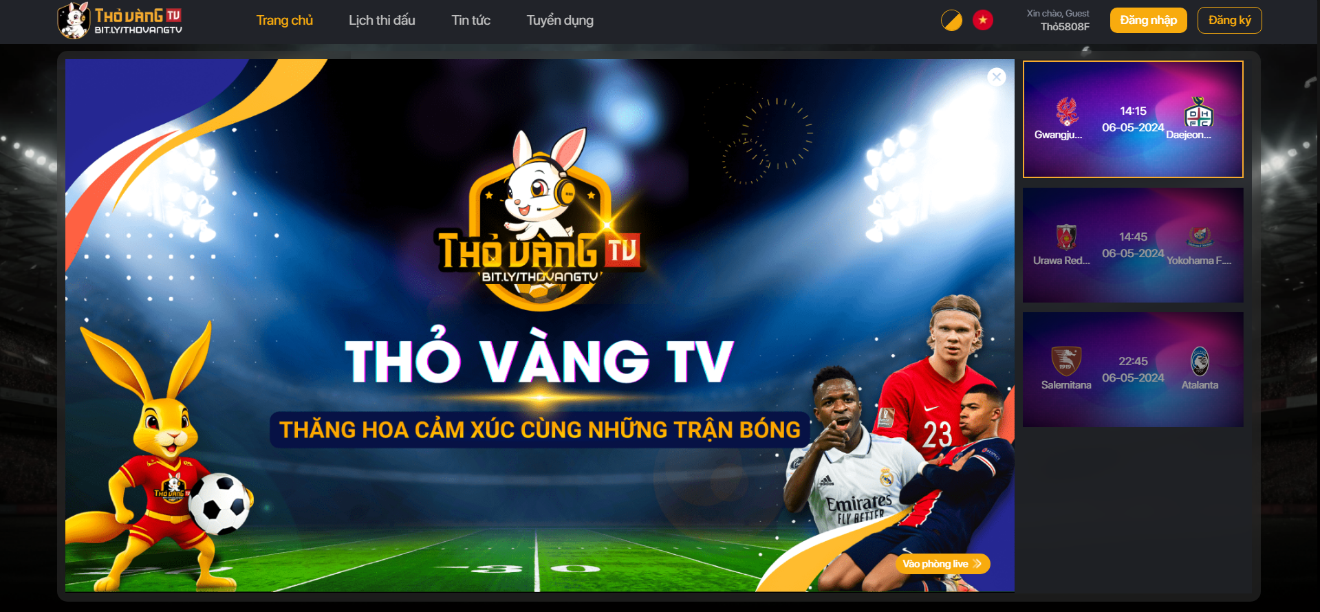 Xem bóng đá miễn phí tại Thovang TV